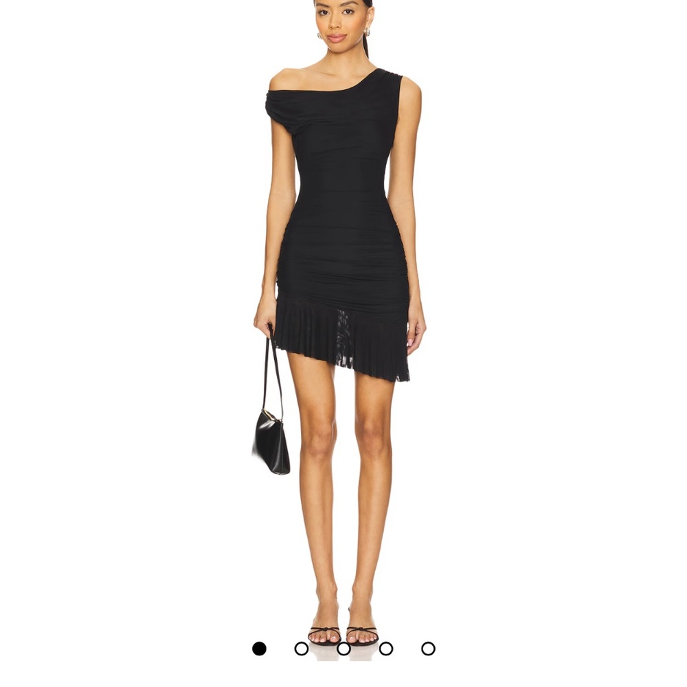 Superdown Black Asymmetrical One-Shoulder Bodycon Dress